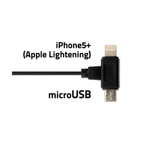 Suport pentru telefon Compass cu tampon și cablumicro USB, negru