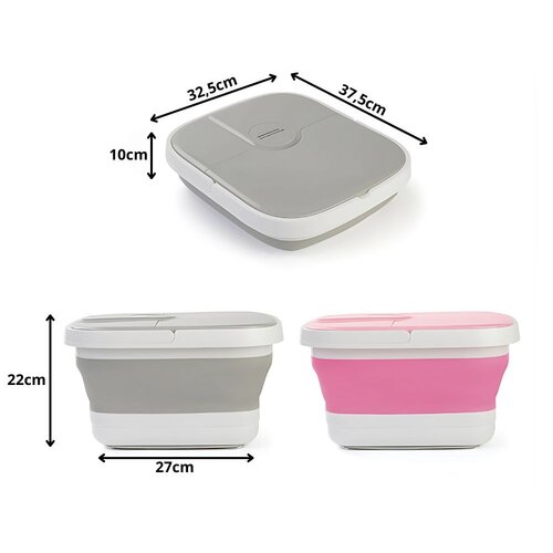 Składana wanna do masażu stóp z podgrzewaniem, różowy