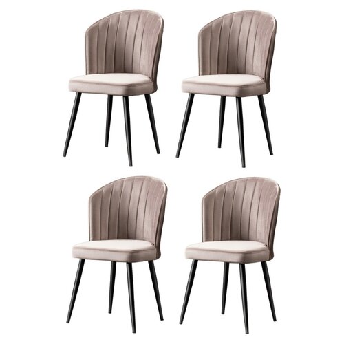 Zestaw krzeseł do jadalni Rubi Cappuccino i Black, 4 szt.