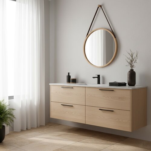 Wandspiegel B053 NAT, Bambus