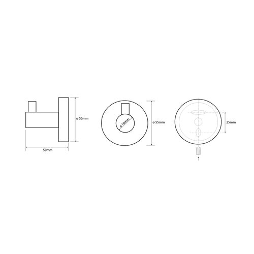 Cârlig SAPHO XS201 X-Steel, oțel inoxidabil periat