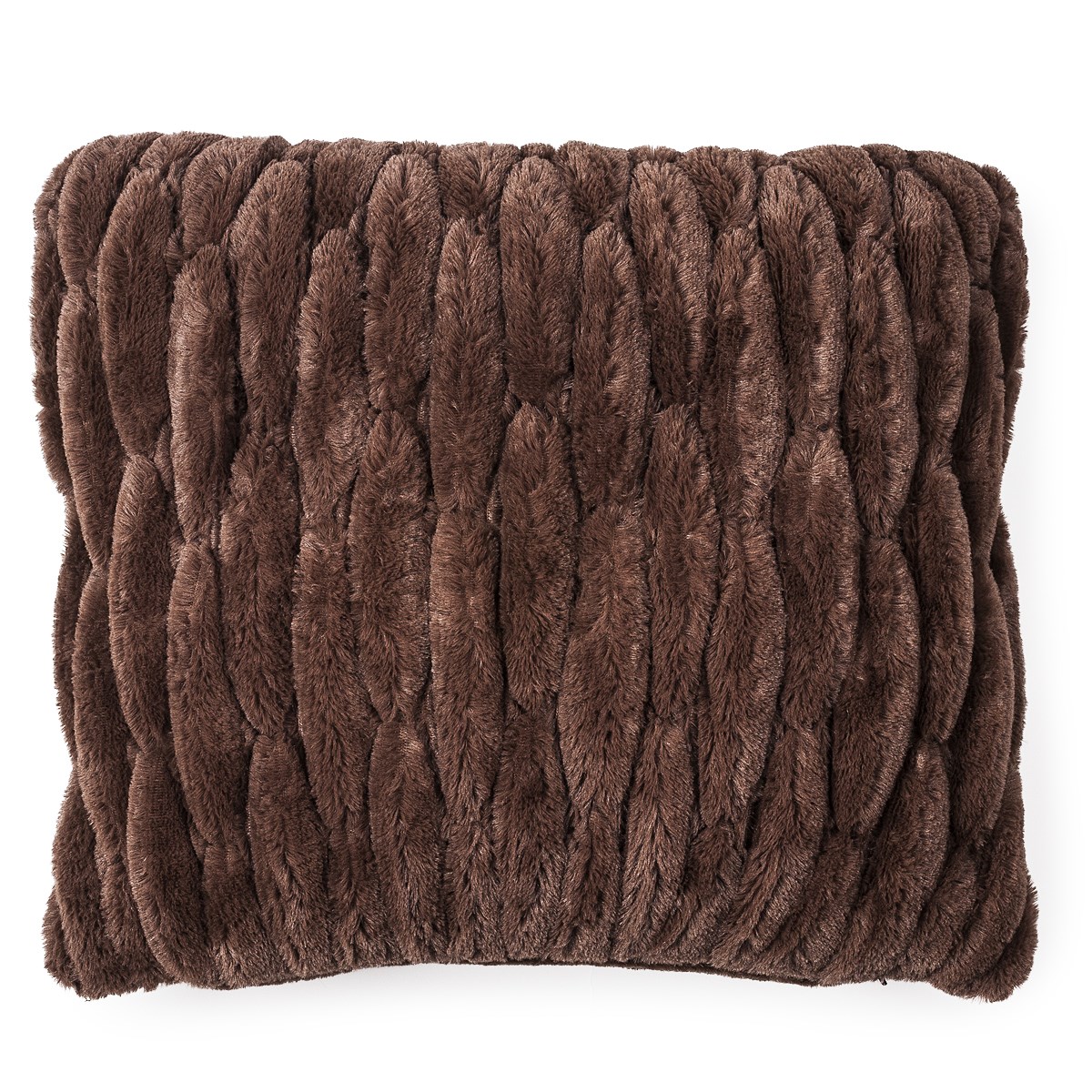 BO-MA Trading Obliečka na vankúšik chlpatá prešívaná hnedá 45 x 45 cm