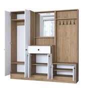 Zestaw do przedpokoju Pome White and Walnut I