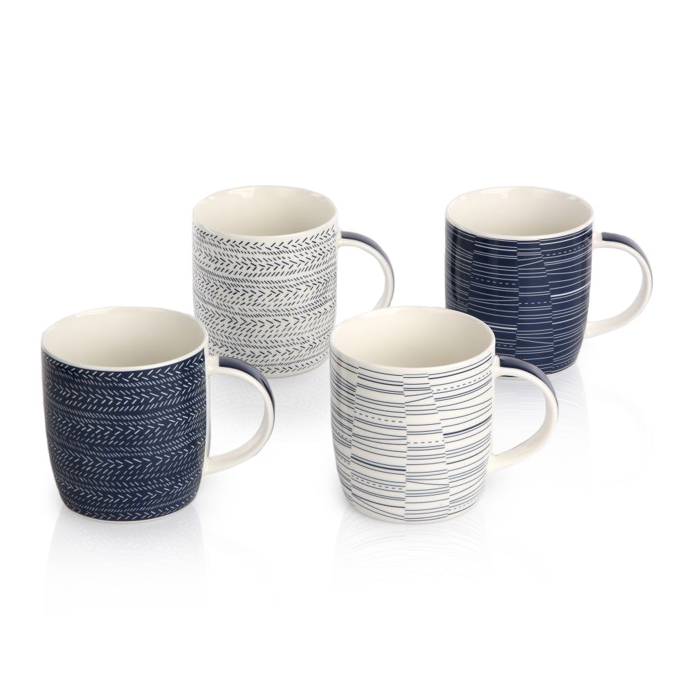 Sada porcelánových hrnčekov Blue, 330 ml, 4 ks