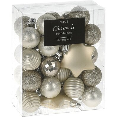 Sada vianočných ozdôb Balestrate 33 ks, bielo-zlatá