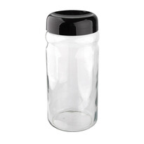 Sklenená dóza s plastovým vekom, 1,8 l, čierna