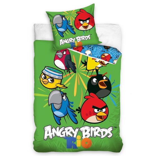 Pościel bawełniana Angry Birds Rio Mix, 140 x 200 cm, 70 x 80 cm