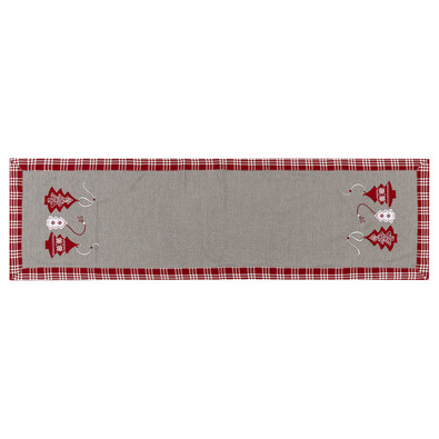 Weihnachtstischläufer Weihnachtsbaum Grau, 40 x 140 cm