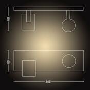 Philips Hue 53092/30/P6 bodové LED svietidlo Runner 2x 5,5 W, čierna