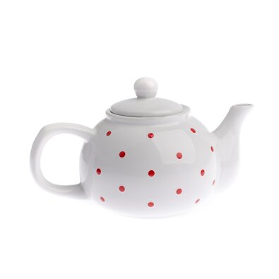 Dzbanek ceramiczny na herbatę Dots 1l, biały
