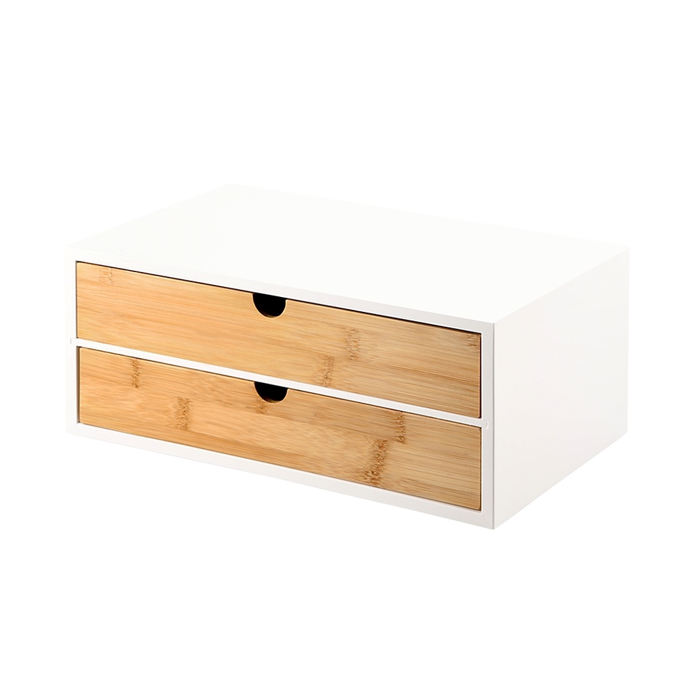 Kesper 58955 Organizer z 2 przegródkami bambusowy, 33 x 21 x 13,5 cm