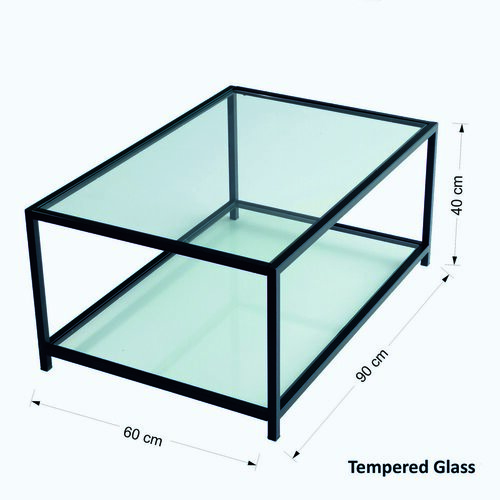 Couchtisch Astro Black mit dunklem Glas