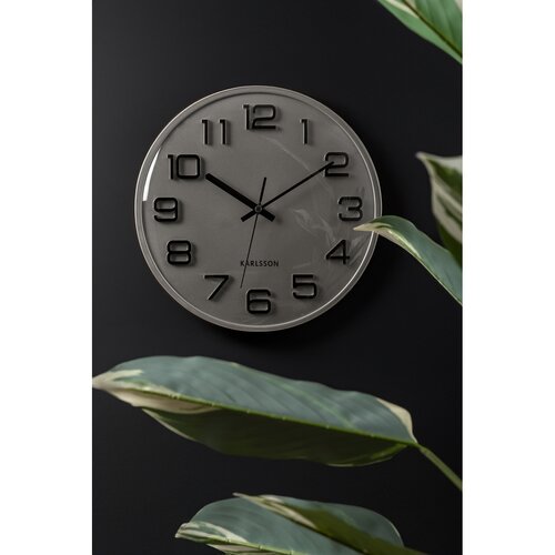 Karlsson 6022SI design falióra, ezüst, átmérő 30cm