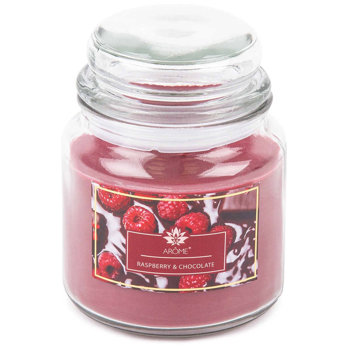 Poza Arome Lumanare parfumata mare in vas de sticla Raspberry and Chocolate, 424 g