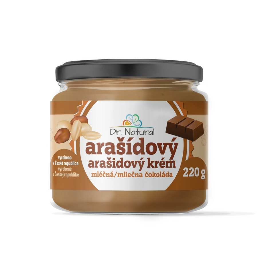 Dr.Natural Arašídový krém s mléčnou čokoládou 220g