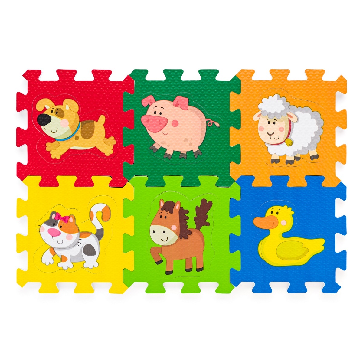 Plastica habtapi puzzle állatokkal, 6 darabos akciós termékkép 1