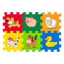 Puzzle Plastica din spumă, cu animale, 6 buc.