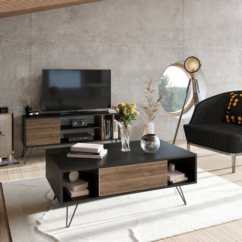 Konferenční stolek Mistico Black and Walnut