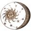 Stensdekoration Sun left, diameter 75 cm