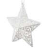 Ornament de Crăciun Carlita Star alb, 11,5 x 11,5x 2 cm, plastic