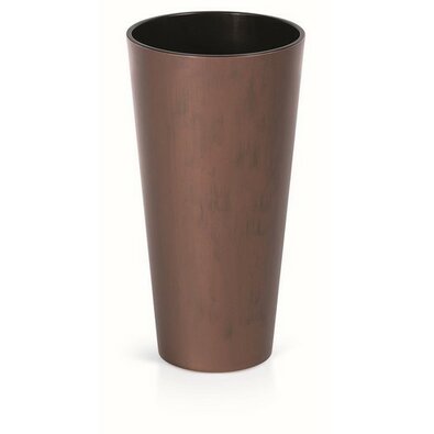 TUBUS SLIM CORTEN virágtartó 40 cm betéttel, patinázott acélból