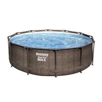 Bestway Nadzemný bazén Steel Pro MAX Ratan s filtráciou a schodíkmi, pr. 366 cm, v. 100 cm