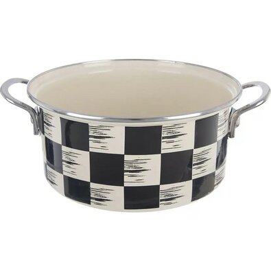 Orion Smaltovaný kastrol Šachovnice Lem, 3 l,  pr. 22 cm