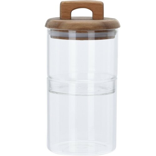 Steklena posoda z lesenim pokrovom Acacia, 10 x22,5 cm