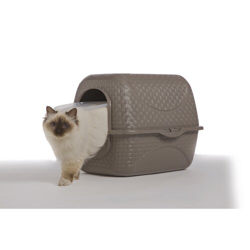 Mačji WC Rattan rjava, 42 x 50,5 x 40 cm