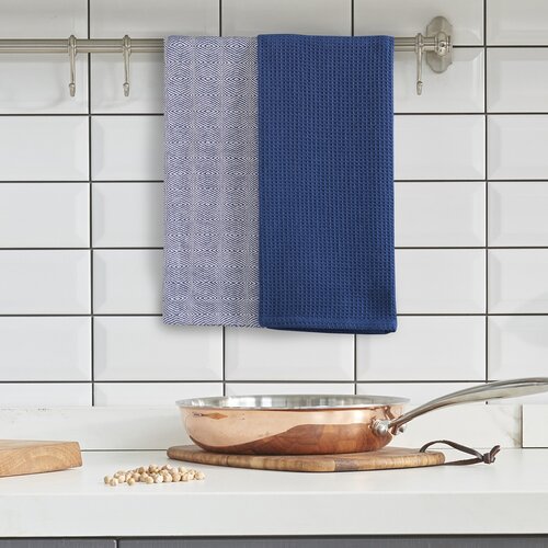 DecoKing Geschirrtuch Louie Blau, 50 x 70 cm, 3-er Set