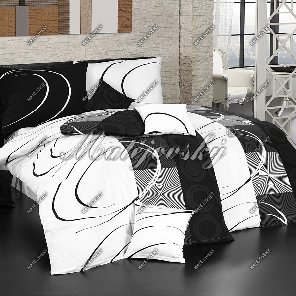 Matějovský Povlečení Royal black Bavlna deluxe 210x220 2x70x90, 220 x 210 cm, 2 ks 70 x 90 cm