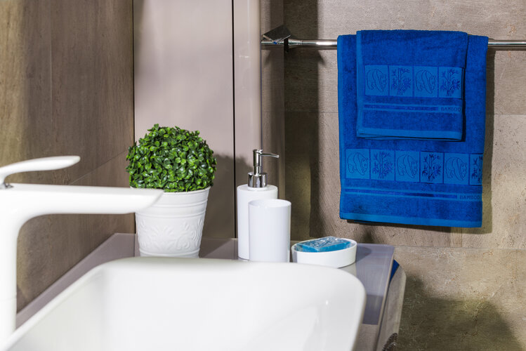 4Home komplet ręczników Bamboo Premium niebieski, 70 x 140 cm, 50 x 100 cm