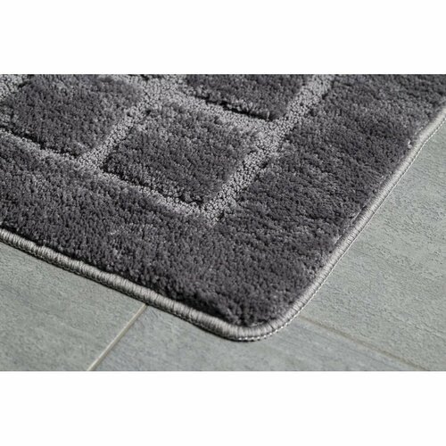 RIDDER 1712300 Delhi Badematte mit Anti-Rutsch 50 x 80 cm, dunkelgrau