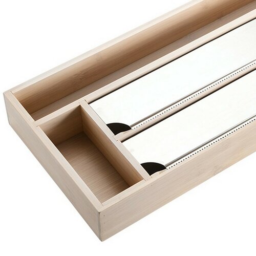 Kesper 57041 Bambusowy pojemnik kuchenny na folię, 42 x 19 x 5,4 cm