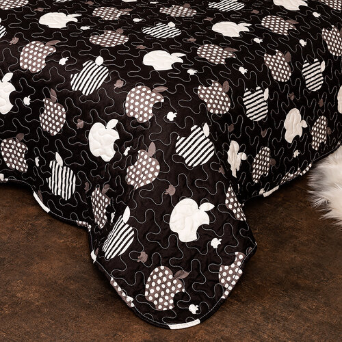 4Home Tagesdecke Obst Schwarz , 140 x 220 cm