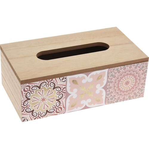 Dřevěný box na kapesníky Chinoas růžová, 24 cm