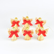 Set ornamente de Crăciun, Figurine din paie 5,5cm, 6 buc.