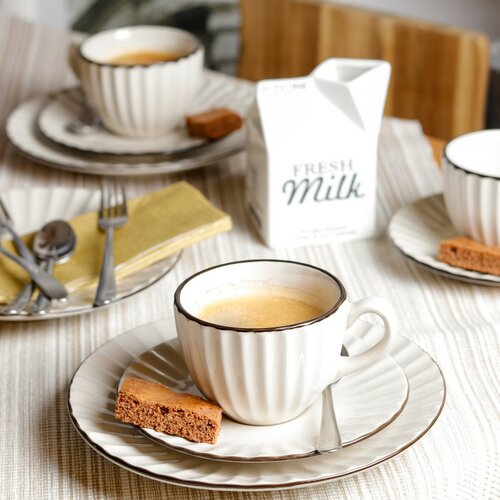 Mäser Set of 4 saucers OSITA – 15.5 cm, cream