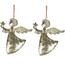 Zawieszka świąteczna Anioł 2 szt., metal, złoty,16 x 1 x 13 cm