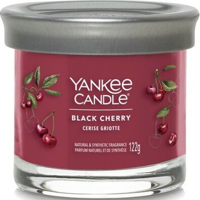 Lumânare parfumată Yankee Candle Signature Tumbler în borcan, mică, Black Cherry, 122 g