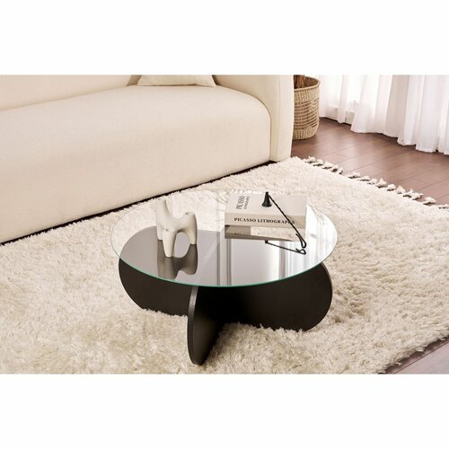 Couchtisch Aeris Black mit dunklem Glas