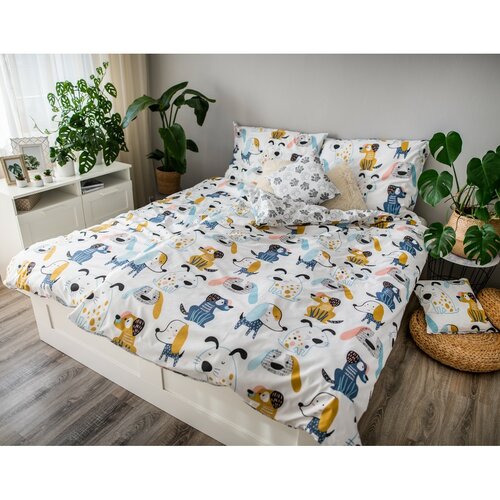 Baumwollbettwäsche Dita Dogs, 140 x 200 cm, 70 x 90 cm, 40 x 40 cm