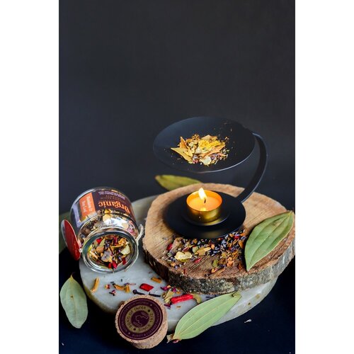 Organsko kadilo Mandarin &amp; Bay Leaf, vsteklenički