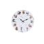 Dětské nástěnné hodiny Hatu Animals, 33 cm, bílá