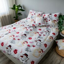 Pościel bawełniana Dita Snowman, 140 x 200 cm, 70 x 90 cm + 40 x 40 cm Pościel bawełniana Dita Snowman, 140 x 200 cm, 70 x 90 cm + 40 x 40 cm