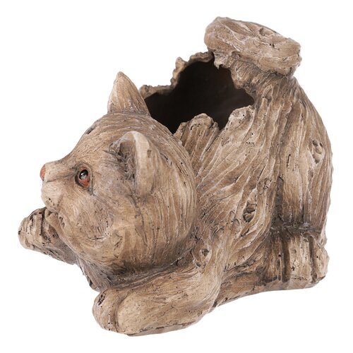 Ovitek za cvetje Mačka, 21 x 12 x 13 cm, poliresin