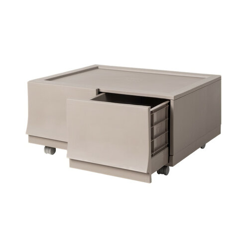 Modulare Aufbewahrungsbox Wave twin Wood mit Rollen, 54,6 x 43,4 x 22 cm
