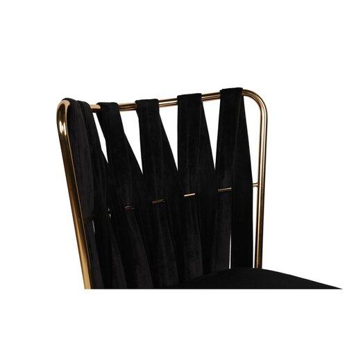 Sada jídelních židlí Kusakli Black and Gold, 2 ks