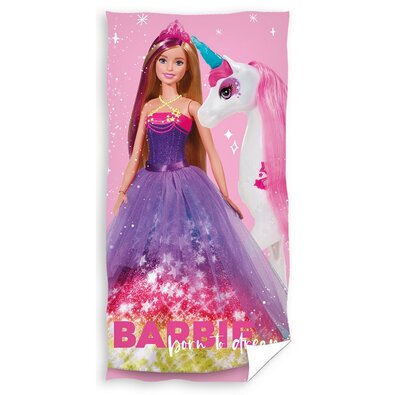 Badetuch für Kinder Barbie und Einhorn, 70 x 140 cm