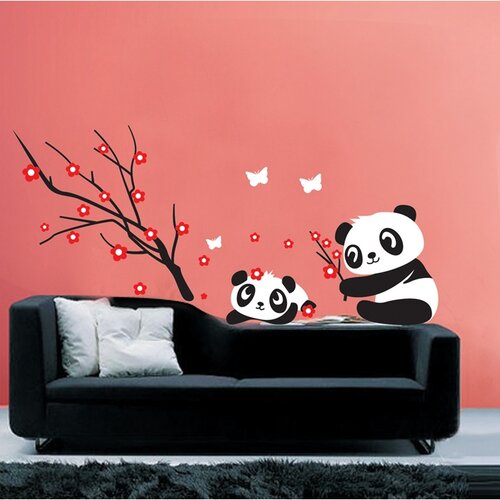 Samolepiaca dekorácia zamilovaná panda